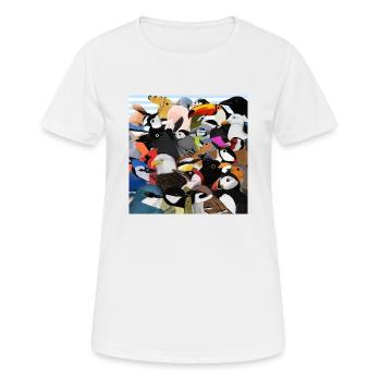 Nombreux oiseaux salade d'oiseaux ornithologues amateurs d'oiseaux - T-shirt respirant Femme - blanc - Devant - AI Model Female 172 dark (172cm)