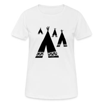 tribu indiennes - tipi indien - T-shirt respirant Femme - blanc - Devant - AI Model Female 172 dark (172cm)