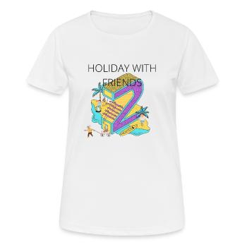 URLAUB MIT FREUNDEN - Frauen T-Shirt atmungsaktiv - Weiß - Vorne - AI Model Female 172 dark (172cm)