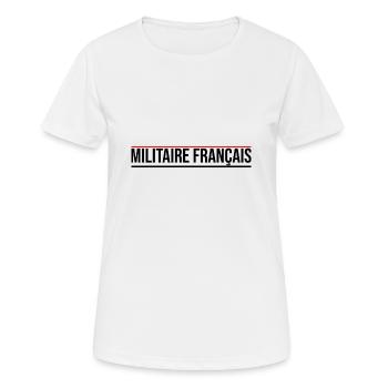 militaire Français cadeau armée Française - T-shirt respirant Femme - blanc - Devant - AI Model Female 172 dark (172cm)