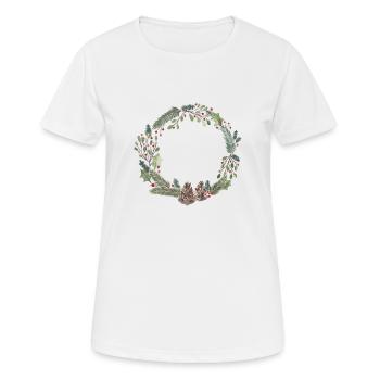 Christmas wreath - Women's Breathable T-Shirt - white - Front - AI Model Female 172 dark (172cm)