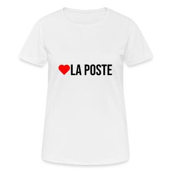 j'aime la poste facteur livraison - T-shirt respirant Femme - blanc - Devant - AI Model Female 172 dark (172cm)