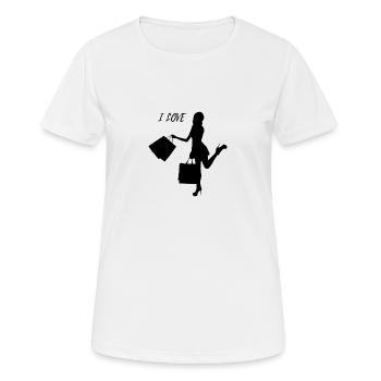 ICH GEHE GERN EINKAUFEN - Frauen T-Shirt atmungsaktiv - Weiß - Vorne - AI Model Female 172 dark (172cm)