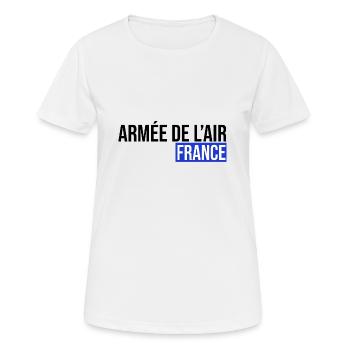 armée de l'air en France cadeau - T-shirt respirant Femme - blanc - Devant - AI Model Female 172 dark (172cm)