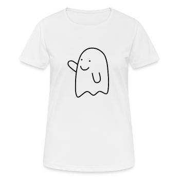 Geist - Frauen T-Shirt atmungsaktiv - Weiß - Vorne - AI Model Female 172 dark (172cm)