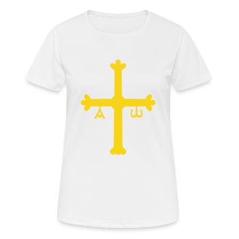 Croix de Victoria. Asturies - T-shirt respirant Femme - blanc - Devant - AI Model Female 172 dark (172cm)