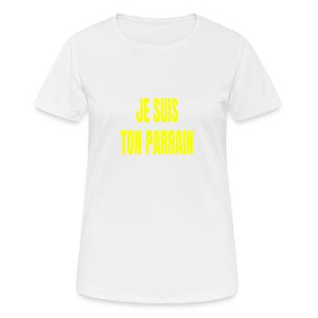 je suis ton parrain - T-shirt respirant Femme - blanc - Devant - AI Model Female 172 dark (172cm)