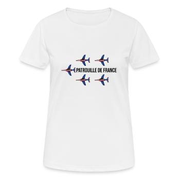 Patrouille de France meeting aérien armée de l'air - T-shirt respirant Femme - blanc - Devant - AI Model Female 172 dark (172cm)