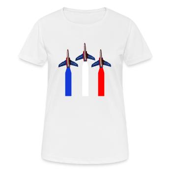 Patrouille de France meeting aérien armée de l'air - T-shirt respirant Femme - blanc - Devant - AI Model Female 172 dark (172cm)