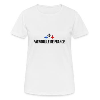 Patrouille de France meeting aérien armée de l'air - T-shirt respirant Femme - blanc - Devant - AI Model Female 172 dark (172cm)