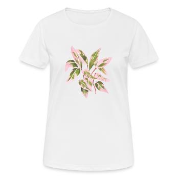 Triostar Stromanthe Watercolour Pink Leaves - Women's Breathable T-Shirt - white - Front - AI Model Female 172 dark (172cm)