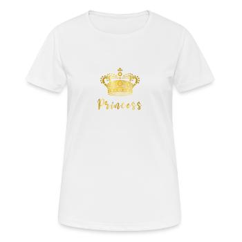 Princess - Frauen T-Shirt atmungsaktiv - Weiß - Vorne - AI Model Female 172 dark (172cm)