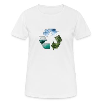 Recycle Erde - Frauen T-Shirt atmungsaktiv - Weiß - Vorne - AI Model Female 172 dark (172cm)