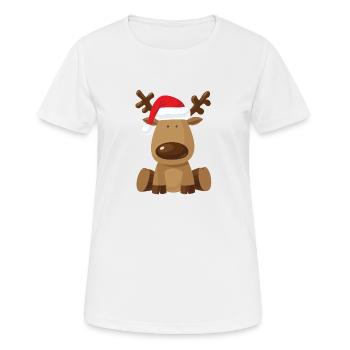 Joli petit renne - T-shirt respirant Femme - blanc - Devant - AI Model Female 172 dark (172cm)