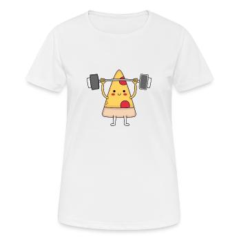 Pizza Gym - Frauen T-Shirt atmungsaktiv - Weiß - Vorne - AI Model Female 172 dark (172cm)