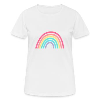 Rainbow in pastel - Women's Breathable T-Shirt - white - Front - AI Model Female 172 dark (172cm)