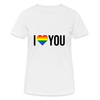 je t'aime LGBT - T-shirt respirant Femme - blanc - Devant - AI Model Female 172 dark (172cm)