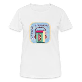 OLDSCHOOL STREAMING- Walkman- Kind aus den 80er - Frauen T-Shirt atmungsaktiv - Weiß - Vorne - AI Model Female 172 dark (172cm)