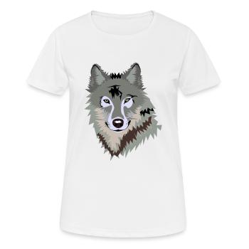 Wolf - Frauen T-Shirt atmungsaktiv - Weiß - Vorne - AI Model Female 172 dark (172cm)