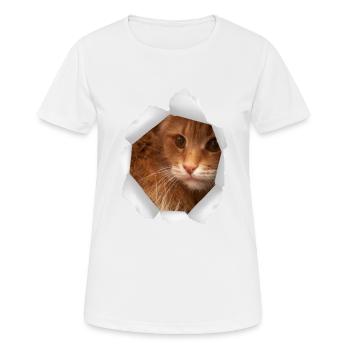 Katze Loch Papier - Frauen T-Shirt atmungsaktiv - Weiß - Vorne - AI Model Female 172 dark (172cm)