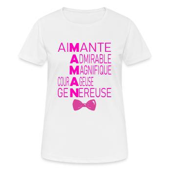 Maman t-shirt idée cadeau femme citations - T-shirt respirant Femme - blanc - Devant - AI Model Female 172 dark (172cm)