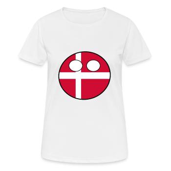 Countryball pays Patrie Danemark - T-shirt respirant Femme - blanc - Devant - AI Model Female 172 dark (172cm)