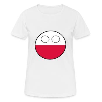 Countryball pays Patrie Pologne - T-shirt respirant Femme - blanc - Devant - AI Model Female 172 dark (172cm)