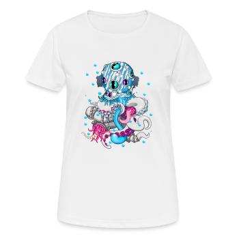 Octopus - zombie - cool sea monster streetwear - Women's Breathable T-Shirt - white - Front - AI Model Female 172 dark (172cm)