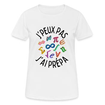 J'peux pas j'ai prépa - T-shirt respirant Femme - blanc - Devant - AI Model Female 172 dark (172cm)