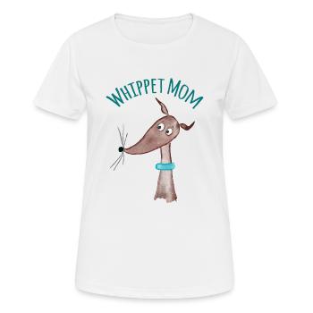 Whippet Mom - brauner Whippet - Frauen T-Shirt atmungsaktiv - Weiß - Vorne - AI Model Female 172 dark (172cm)