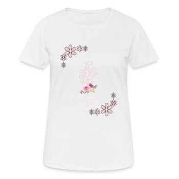 Rosa Frühling - Frauen T-Shirt atmungsaktiv - Weiß - Vorne - AI Model Female 172 dark (172cm)