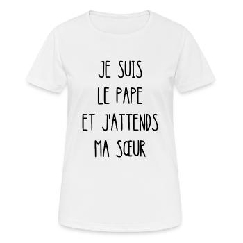 je suis le pape et j'attends ma sœur - T-shirt respirant Femme - blanc - Devant - AI Model Female 172 dark (172cm)