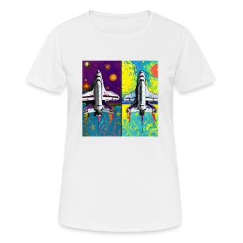 navette spatiale van gogh - T-shirt respirant Femme - blanc - Devant - AI Model Female 172 dark (172cm)