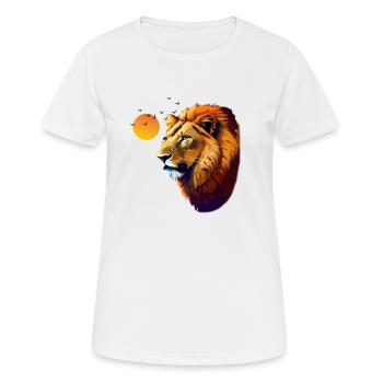 Löwe - Frauen T-Shirt atmungsaktiv - Weiß - Vorne - AI Model Female 172 dark (172cm)