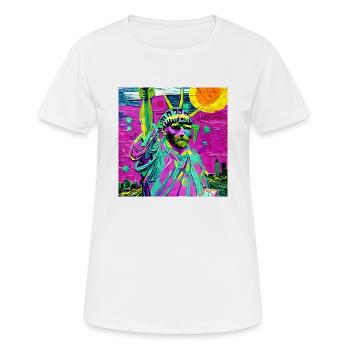 Van Gogh Freiheitsstatue - Frauen T-Shirt atmungsaktiv - Weiß - Vorne - AI Model Female 172 dark (172cm)