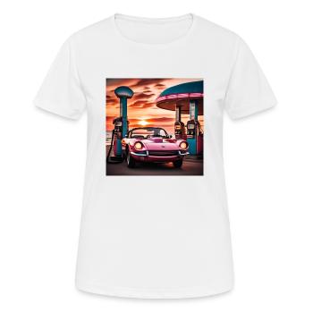 Style synthwave - T-shirt respirant Femme - blanc - Devant - AI Model Female 172 dark (172cm)