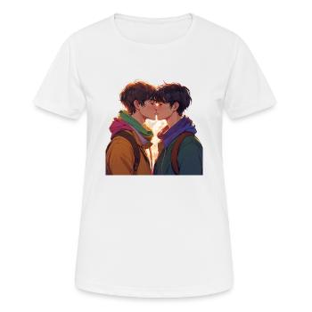 ##### Kissing ##### - Women's Breathable T-Shirt - white - Front - AI Model Female 172 dark (172cm)