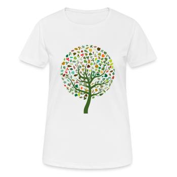 Feuilles de saison - T-shirt respirant Femme - blanc - Devant - AI Model Female 172 dark (172cm)