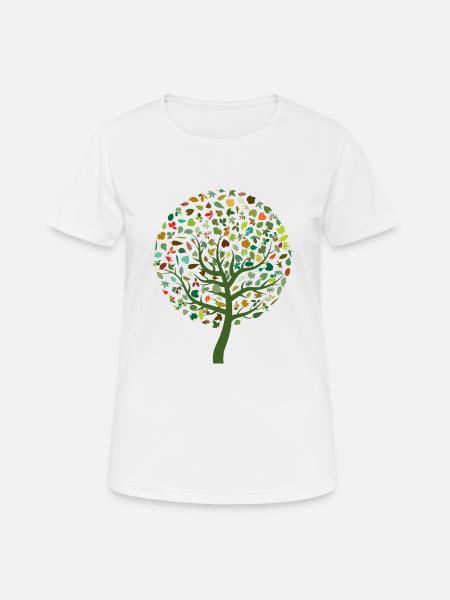 Natur - Frauen T-Shirt atmungsaktiv - Weiß