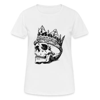Skull - Frauen T-Shirt atmungsaktiv - Weiß - Vorne - AI Model Female 172 dark (172cm)
