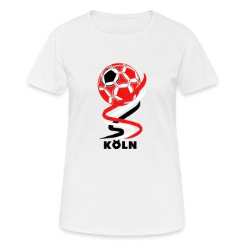 Fußball - Köln - Frauen T-Shirt atmungsaktiv - Weiß - Vorne - AI Model Female 172 dark (172cm)