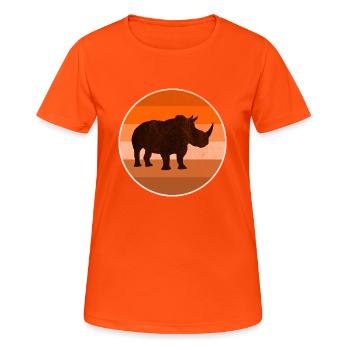 rhino - Women's Breathable T-Shirt - neon orange - Front - AI Model Female 172 dark (172cm)