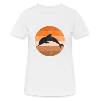 Delphin - Frauen T-Shirt atmungsaktiv - Weiß - Vorne - AI Model Female 172 dark (172cm)