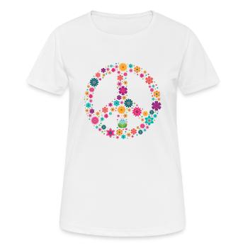 Signes de paix - T-shirt respirant Femme - blanc - Devant - AI Model Female 172 dark (172cm)