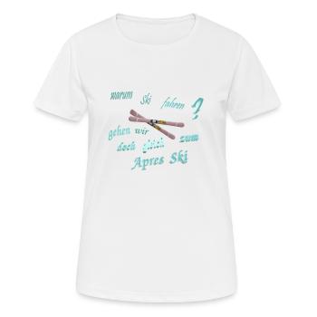 Apres Ski - Frauen T-Shirt atmungsaktiv - Weiß - Vorne - AI Model Female 172 dark (172cm)