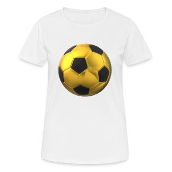 FUssBALL - Frauen T-Shirt atmungsaktiv - Weiß - Vorne - AI Model Female 172 dark (172cm)