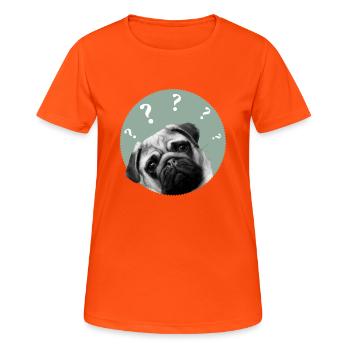 Mops - Frauen T-Shirt atmungsaktiv - Neonorange - Vorne - AI Model Female 172 dark (172cm)