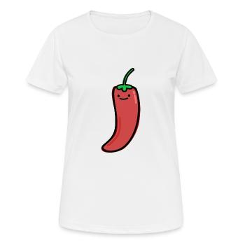 Chili-Pfeffer - Frauen T-Shirt atmungsaktiv - Weiß - Vorne - AI Model Female 172 dark (172cm)