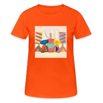 Girls and Their Ice Creams - Women's Breathable T-Shirt - neon orange - Front - AI Model Female 172 dark (172cm)