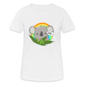 Koala im Regenbogenkreis - Frauen T-Shirt atmungsaktiv - Weiß - Vorne - AI Model Female 172 dark (172cm)